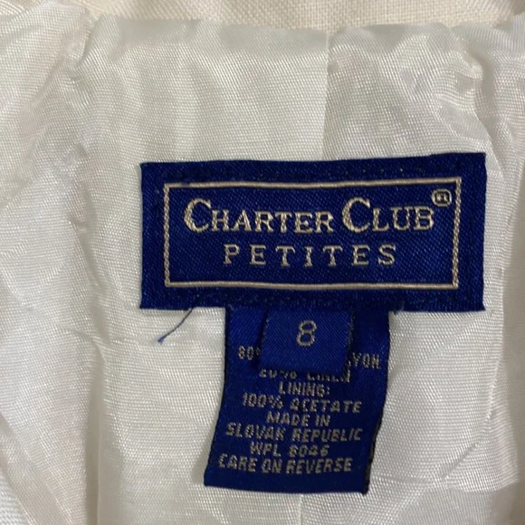 Charter Club Petites Cream Color Blazer size 8P - Picture 6 of 8